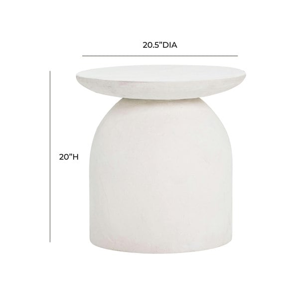 Furniture Edit Aloe White Concrete Side Table