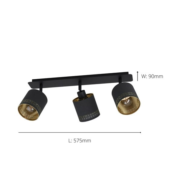 EGLO Esteperra Decorative Black/Gold 3-Light Spotlight