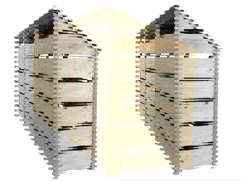 Arbor Garden Solutions Slatted Wooden Log Store with Doors and Shelf W-335cm, H-126cm or 180cm, D-88cm