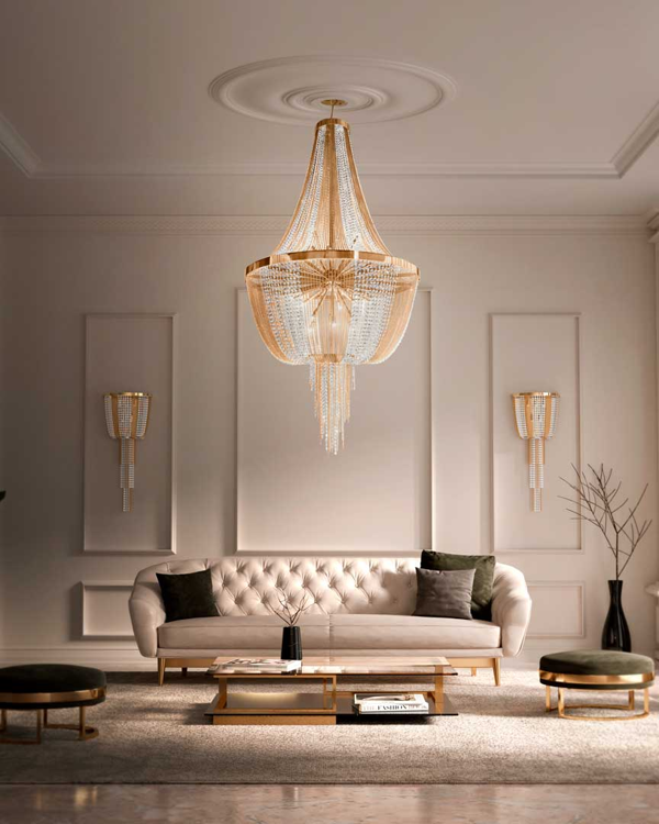 Castro Lighting Luxo Suspension Light with Swarovski Crystals