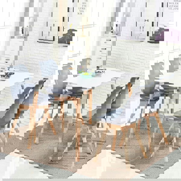 Life Interiors Halo Dining Table for 4 or 6 Seating - Single White Table, Modern Design