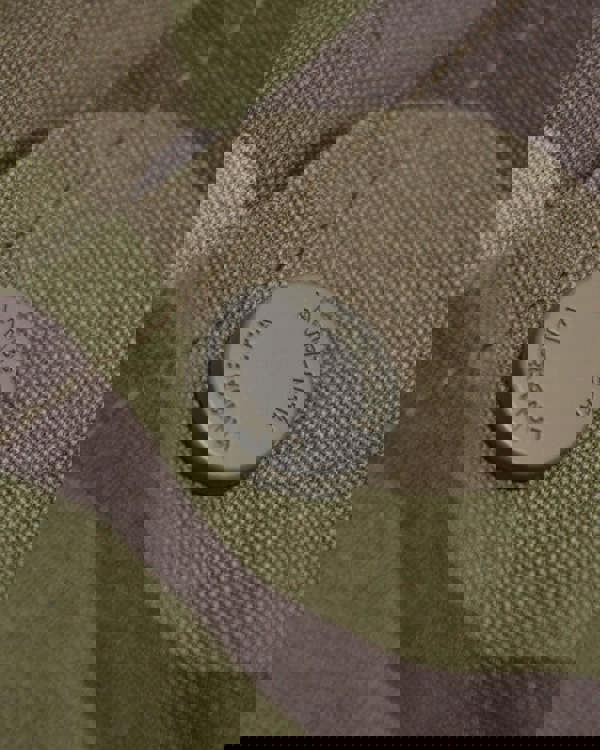 Lambretta Mens/Womens Carnaby Scooter Hooded Classic Mod Ska Badge Parka, close-up of fabric and branded button detail.