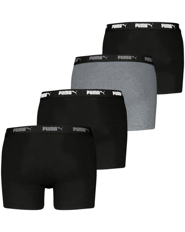 Puma 4-Pack Everyday Boxer Briefs, Black/Grey