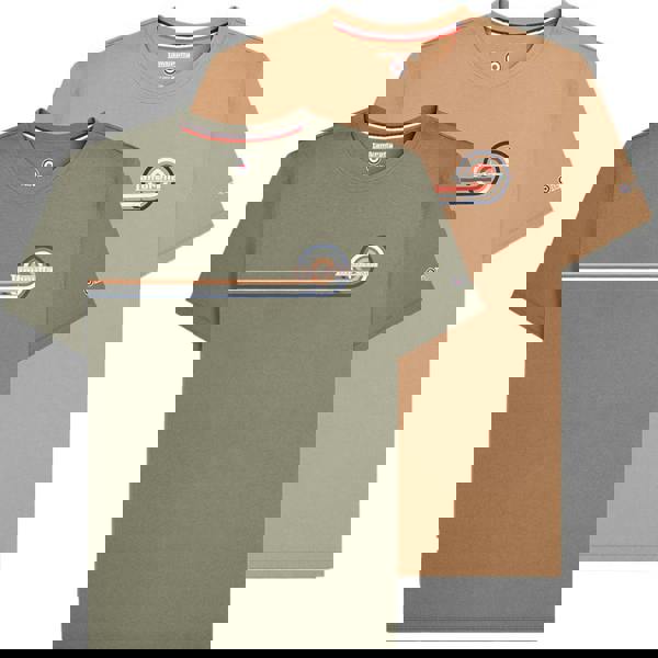 Lambretta Mens Classic Retro Stripe Logo Mod Ska Casual T-Shirt