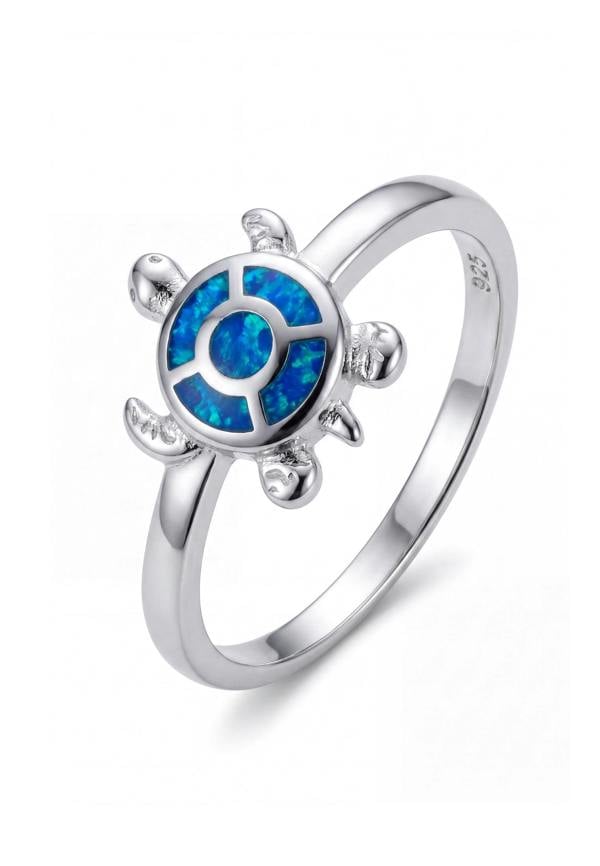 Latelita Turtle Blue Opalite Ring Silver