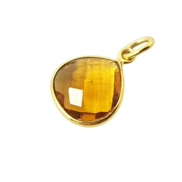 Gold Vermeil Plated Citrine November Birthstone Pendant