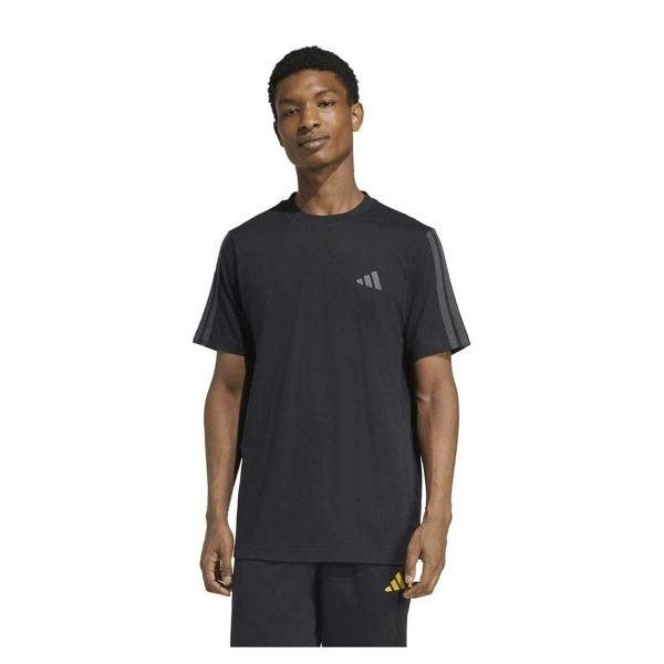 Adidas Mens 3 Stripes T-Shirt - Triple Black - 
