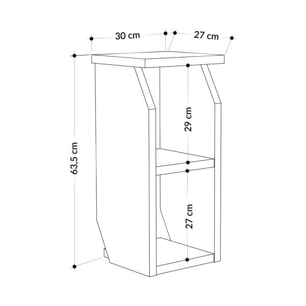 Decortie Tena Modern Side Table with Storage Minimalist Design White
