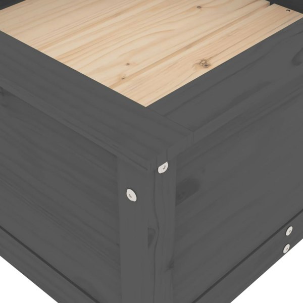 Berkfield Garden Planter Grey 82.5x82.5x39 cm Solid Wood Pine