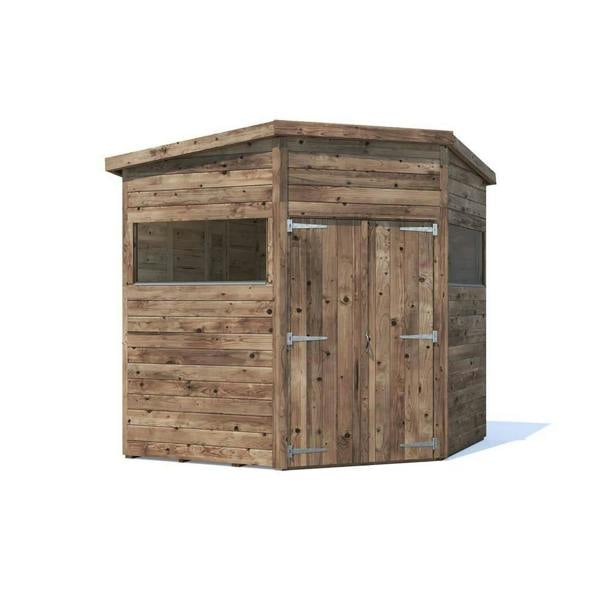 Dunster House Overlord Corner Shed W7' x D7' / W2.1m x D2.1m, Superfelt Included