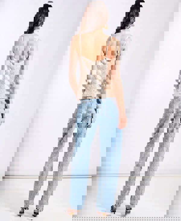 Cream Sequin Cami Top