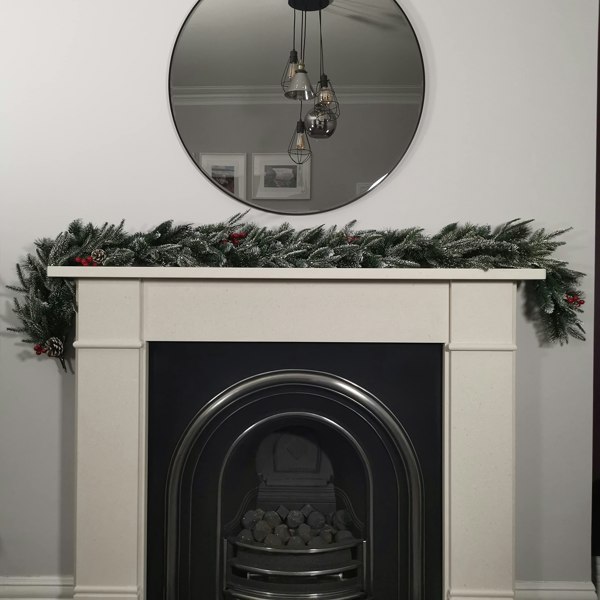 Samuel Alexander Premier 180cm (6ft) Festive New Jersey Christmas Garland PVC Tips With Berries And Cone