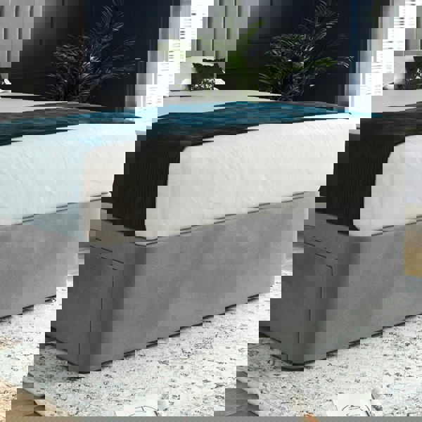 Casa Magna Marcelo Upholstered Soft Velvet Bed Frame - Grey