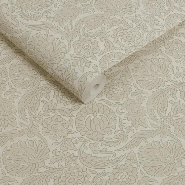 Next Linen Floral Woodblock Wallpaper