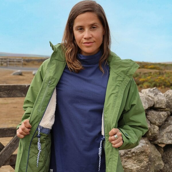 Lazy Jacks LJ159 - Longline Snug Lined Coat - Sage