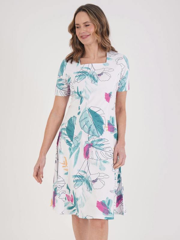 TIGI Palm Print Dress