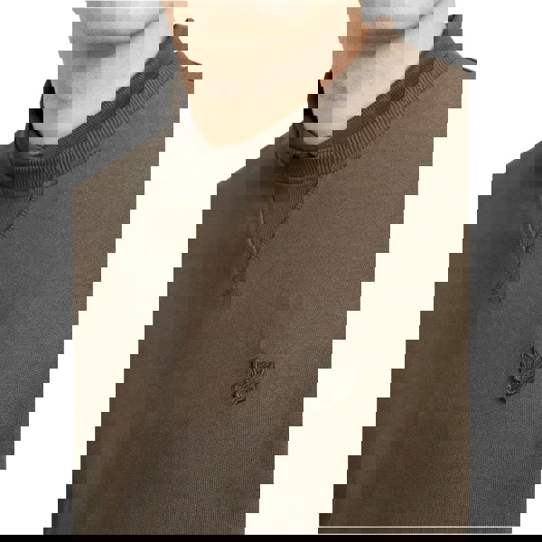 Lyle & Scott Tonal Eagle Form Green Crewneck Jumper S