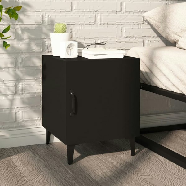 Berkfield Bedside Cabinets 2 pcs Black Engineered Wood