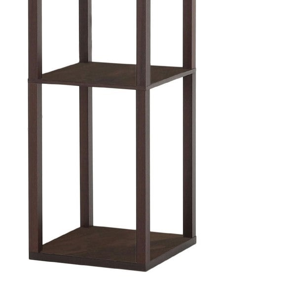 Brown Floor Lamp with Flower Linen Shade 3 Layers Indoor Towered Lamp Floorlamp Living and Home