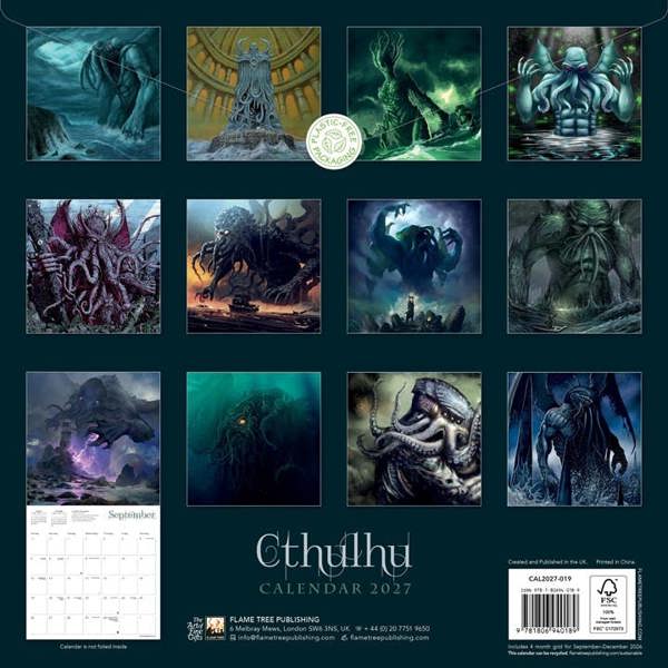 Cthulhu Calendar 2027, Wall Calendars, Month To View, Art, Gift