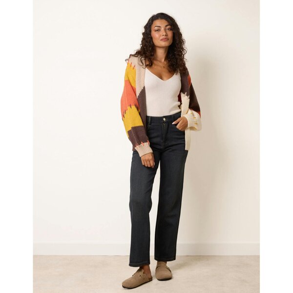 Blue Vanilla Knit Colourblock Cardigans