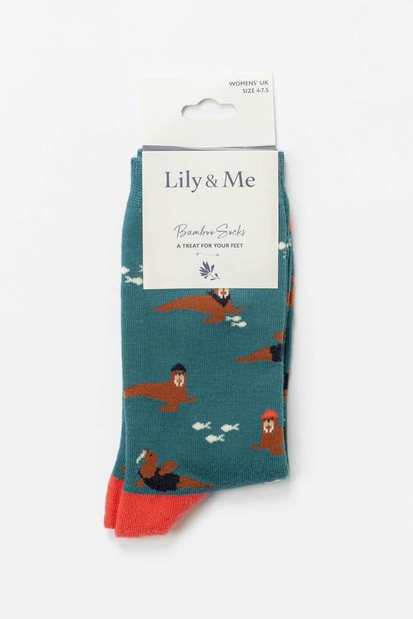 Lily & Me Wallace The Walrus Bamboo Socks And Decoration Giftbox