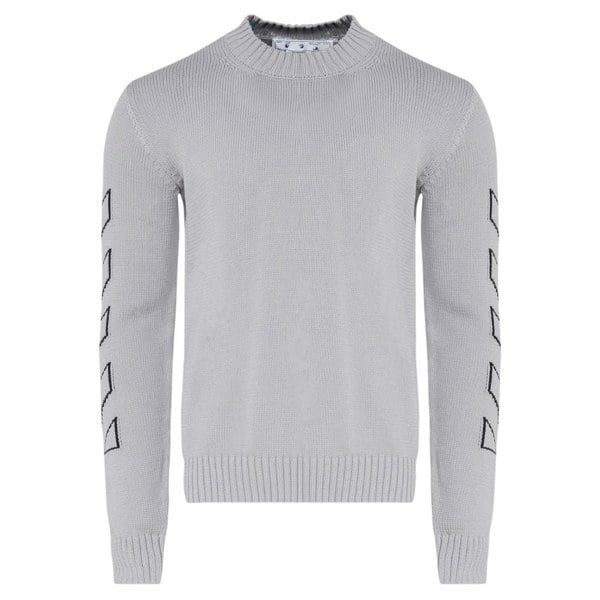 Off-White Diag Outline Medium Grey Knit Jumper M