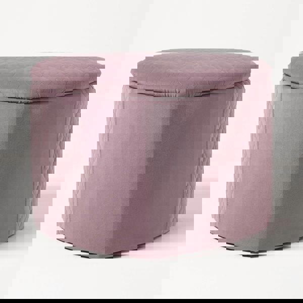 HOMESCAPES Arundel Heart-Shaped Velvet Footstool with Storage