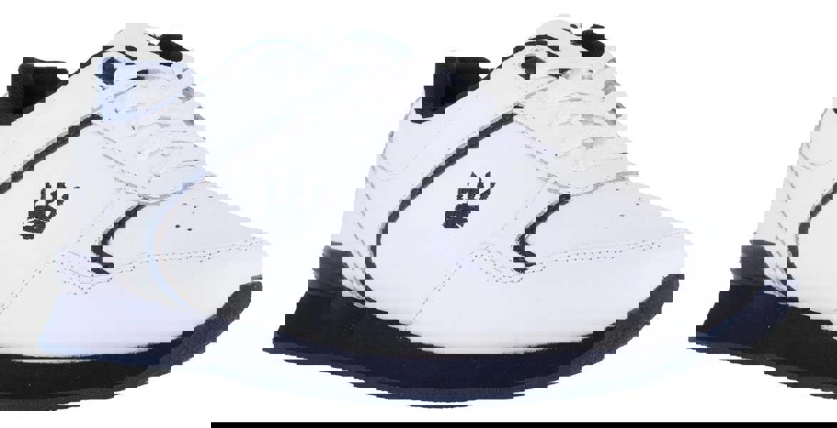 Crown King Mens/Womens Leather Lace Up/Touch Fasten Crown Green Bowls Sports Shoes Trainers, white and navy athletic footwear with lace-up closure and crown logo detail.