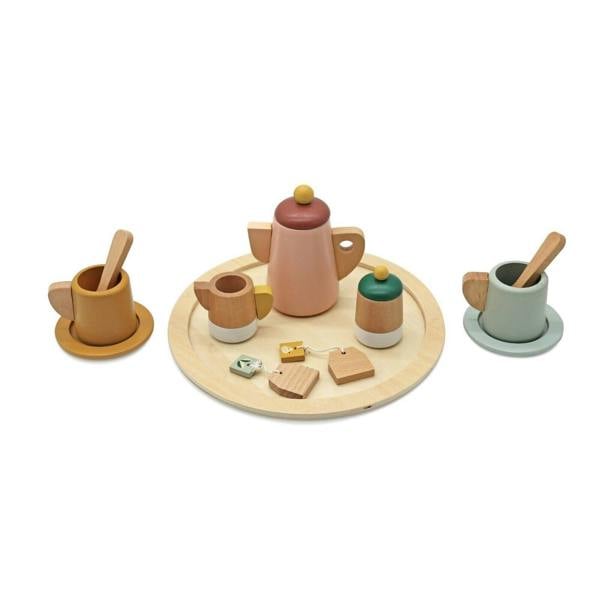 HYGRAD BUILT TO SURVIVE HYGRAD Wooden Tea Set For Toddlers Kids Tea Play Set Pretend Play Toys For Toddlers Kitchen Tea Set Toy Gift For Toddlers