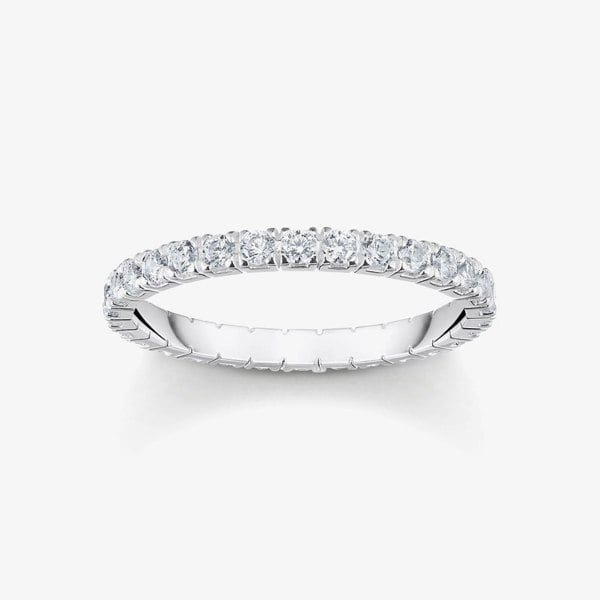THOMAS SABO Sterling Silver Cubic Zirconia Delicate Pave Full Eternity Ring TR2467-051-14
