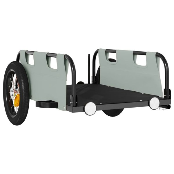 Berkfield Cargo Bike Trailer Grey Oxford Fabric and Iron