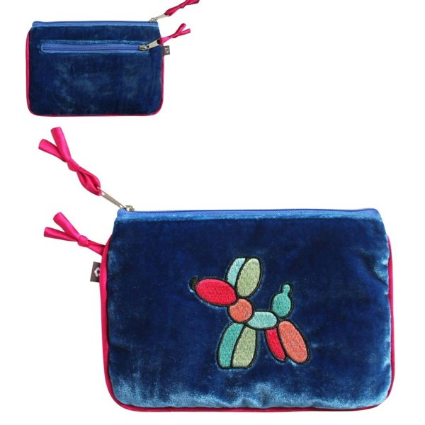 Earth Squared Silk Velvet Balloon Sausage Dog Dachshund Purse