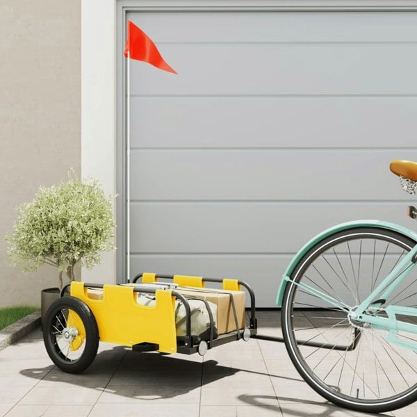 Berkfield Cargo Bike Trailer Yellow Oxford Fabric and Iron