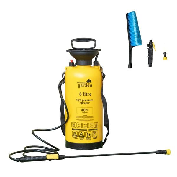 Samuel Alexander 8 Litre High Pressure Garden Sprayer/Cleaner Weed Killer Grass/Lawn Bike Car