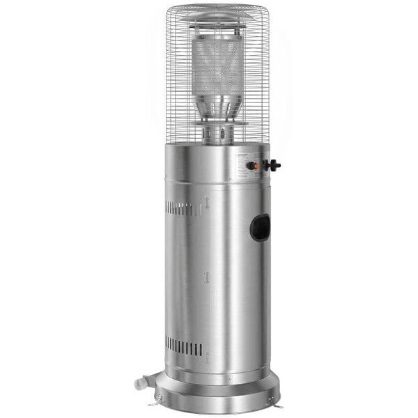Bobobiy Gas Patio Heater, 13 kW Stainless Steel Portable Propane Outdoor Heater with Pulse Ignition, Tip-over Protection, Silver