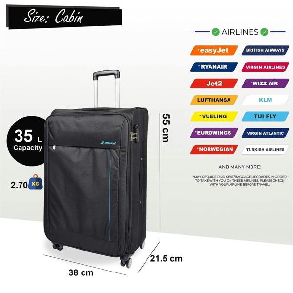 Snowball Lightweight Soft Casing Travel Luggage Suitcases