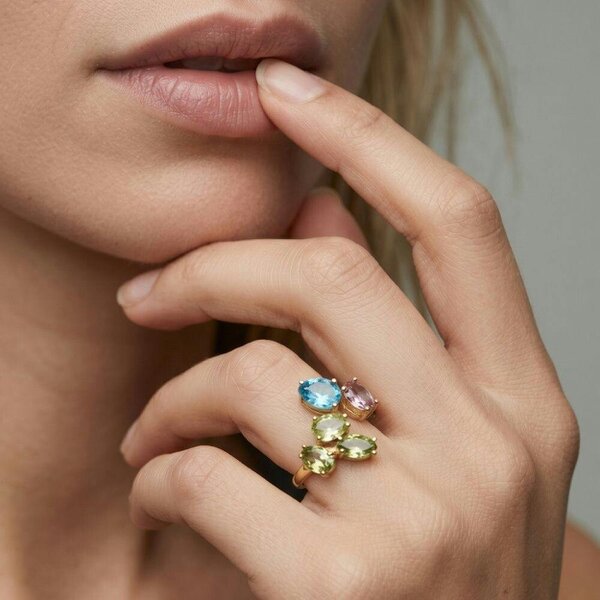 Uchi & Soto Hanabi Mixed Stones Ring