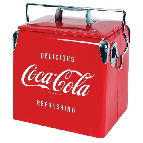 Coca-Cola 13L Portable Cool Box – Ice Chest for Camping, Road Trips & Beach Outings (Red)