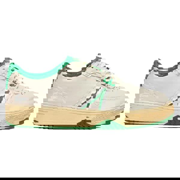 Lacoste Unisex Adult L001 Leather Trainers - Off White/Green