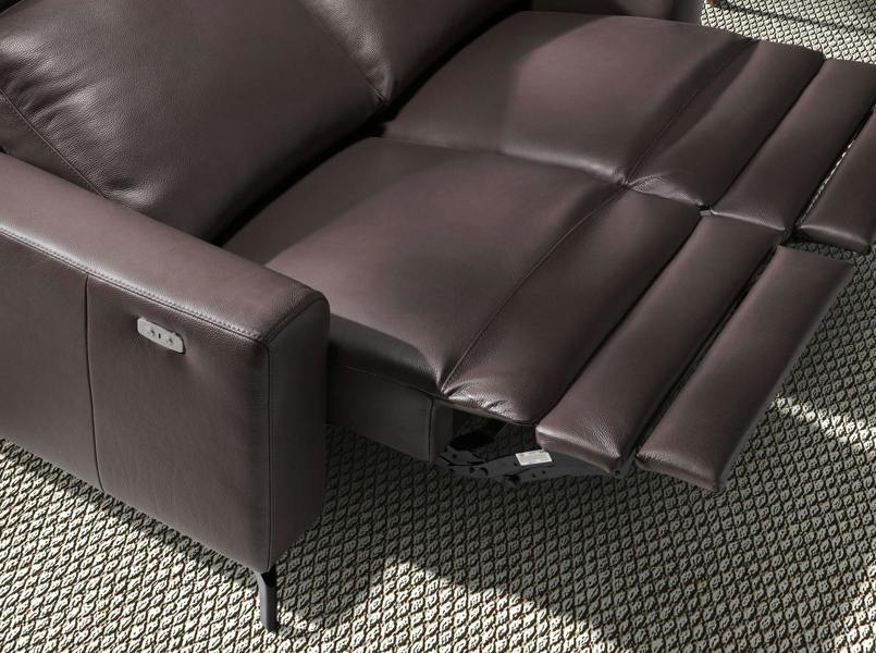 Angel Cerdá Chocolate Brown Leather Recliner Sofa 6368/6366