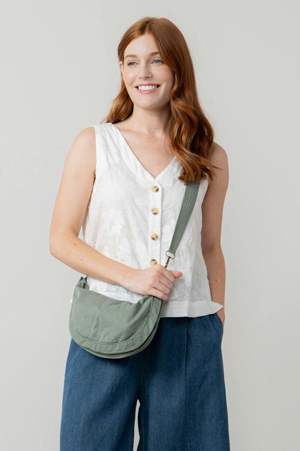 Cotton Tencel Crossbody Bag Laurel