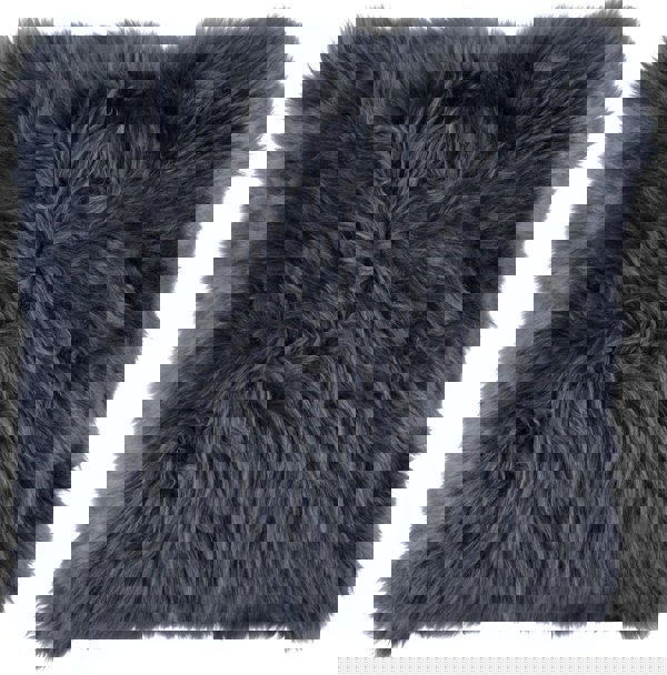 Long-Wool Sheepskin Cushion | 35x35 cm Navy