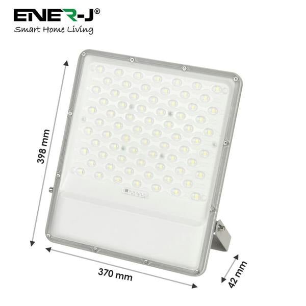 ENER-J 300W Solar LED Floodlight Outdoor with Panel, IP65 Waterproof, 3000 Lumens, Work Light for Garage, Garden, Warehouse & Parking