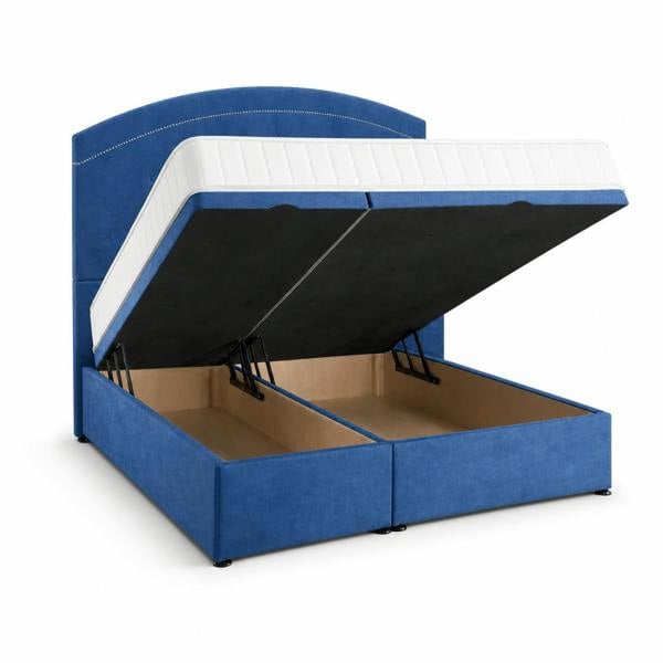 Great British Beds Oval Divan Ottoman Bed - Blue Plush