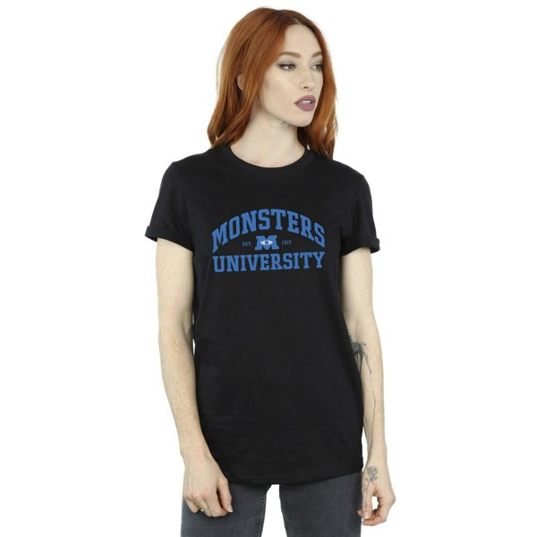 Disney Womens/Ladies Monsters University Logo Cotton Boyfriend T-Shirt - Black