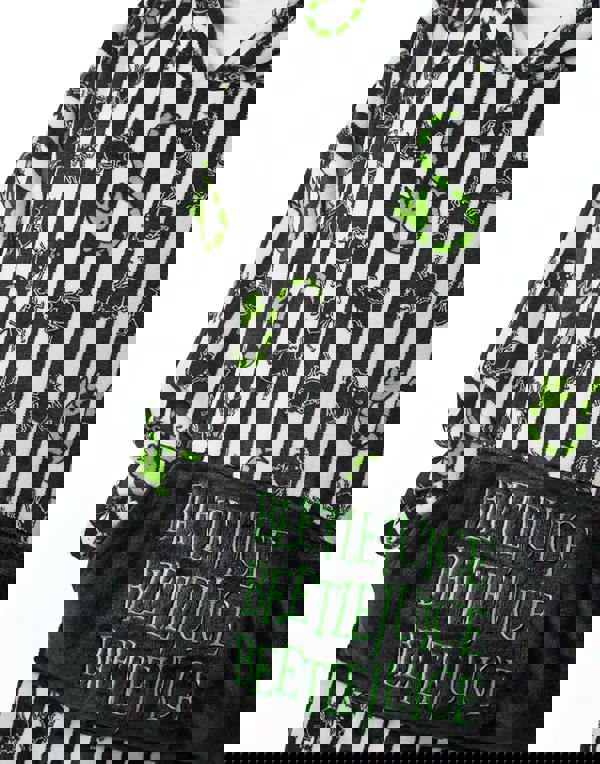 Beetlejuice Mens Multicoloured Stripy Blanket Hoodie (One Size)