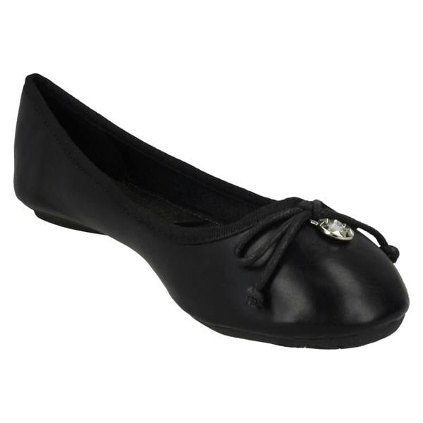 Spot On Ladies Spot On Flat Ballerina Shoes