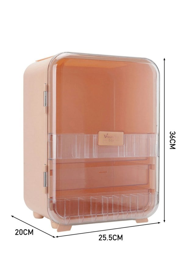 Living and Home Cosmetic Organizer Skincare Display Box Makeup Storage Case with Mirror