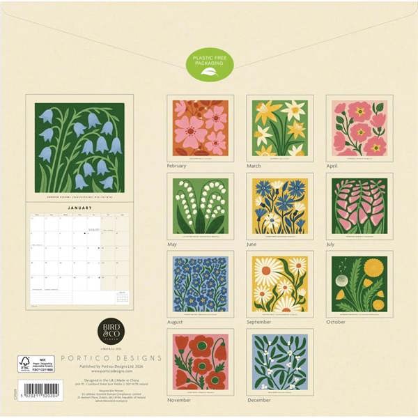 Bird & Co Birth Flower Calendar 2027, Wall Calendars, Month To View, Art, Gift